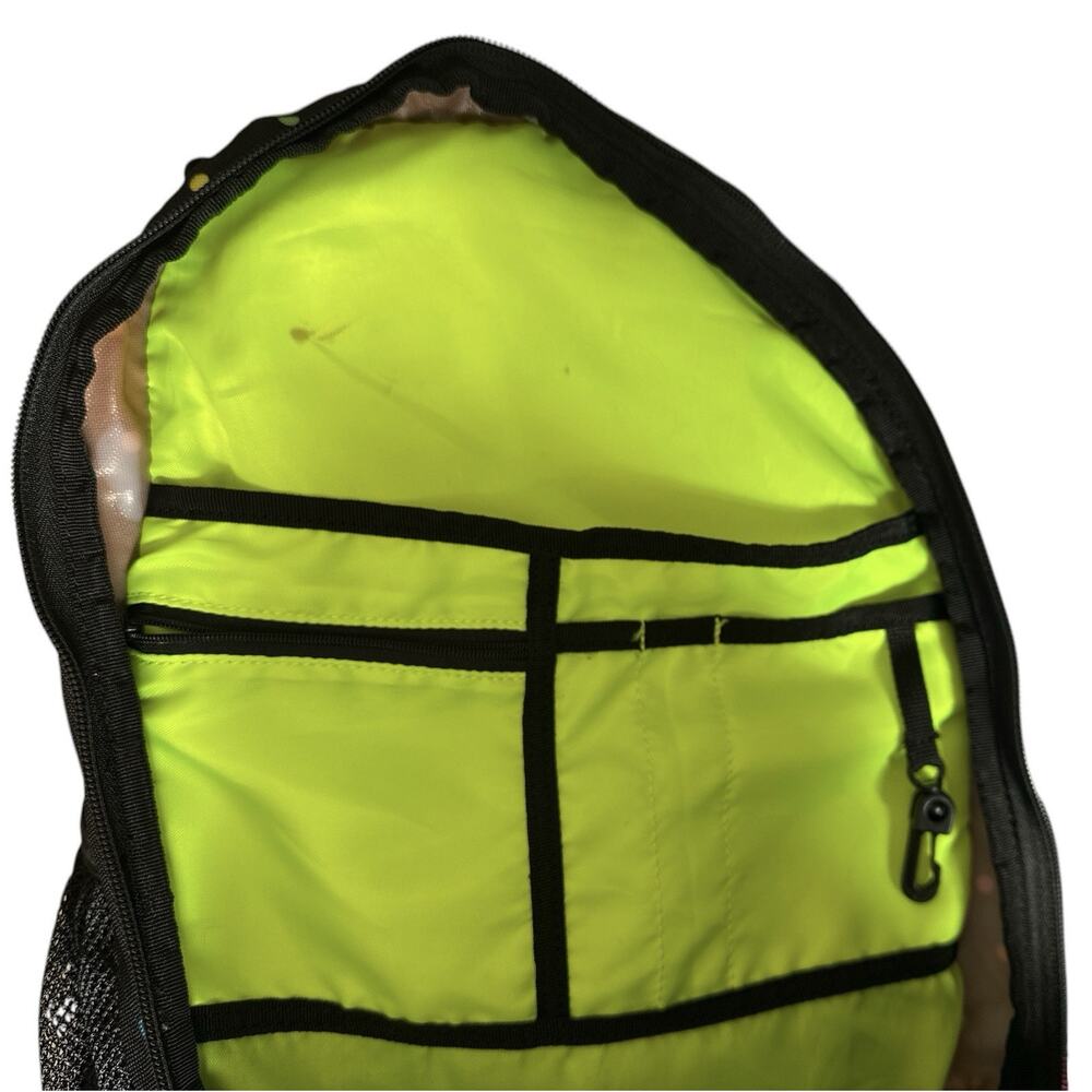 Adidas Dillon Backpack Polka Dot School Travel Black Pink Zippers Media Pockets - Picture 8 of 11